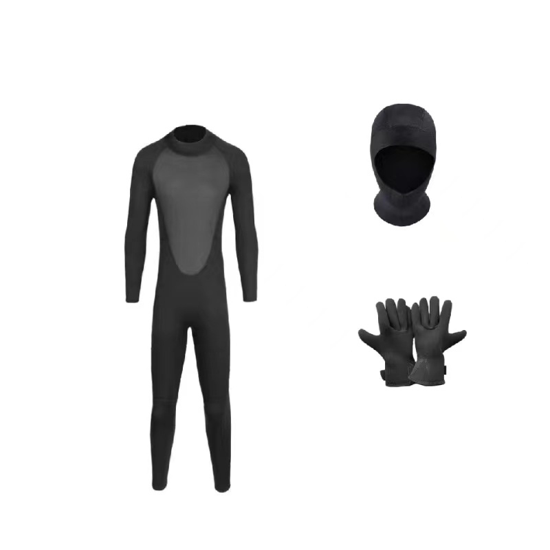 Classic black + gloves + dive hat